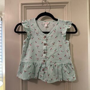 Cat & Jack Cherry Print Blouse - Mint